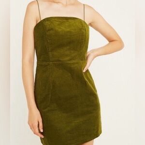 Urban Outfitters moss green corduroy dress